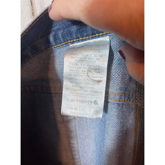 Carhartt Mens Blue Jeans‎ relaxed Fit  40x30 - Picture 4 of 4